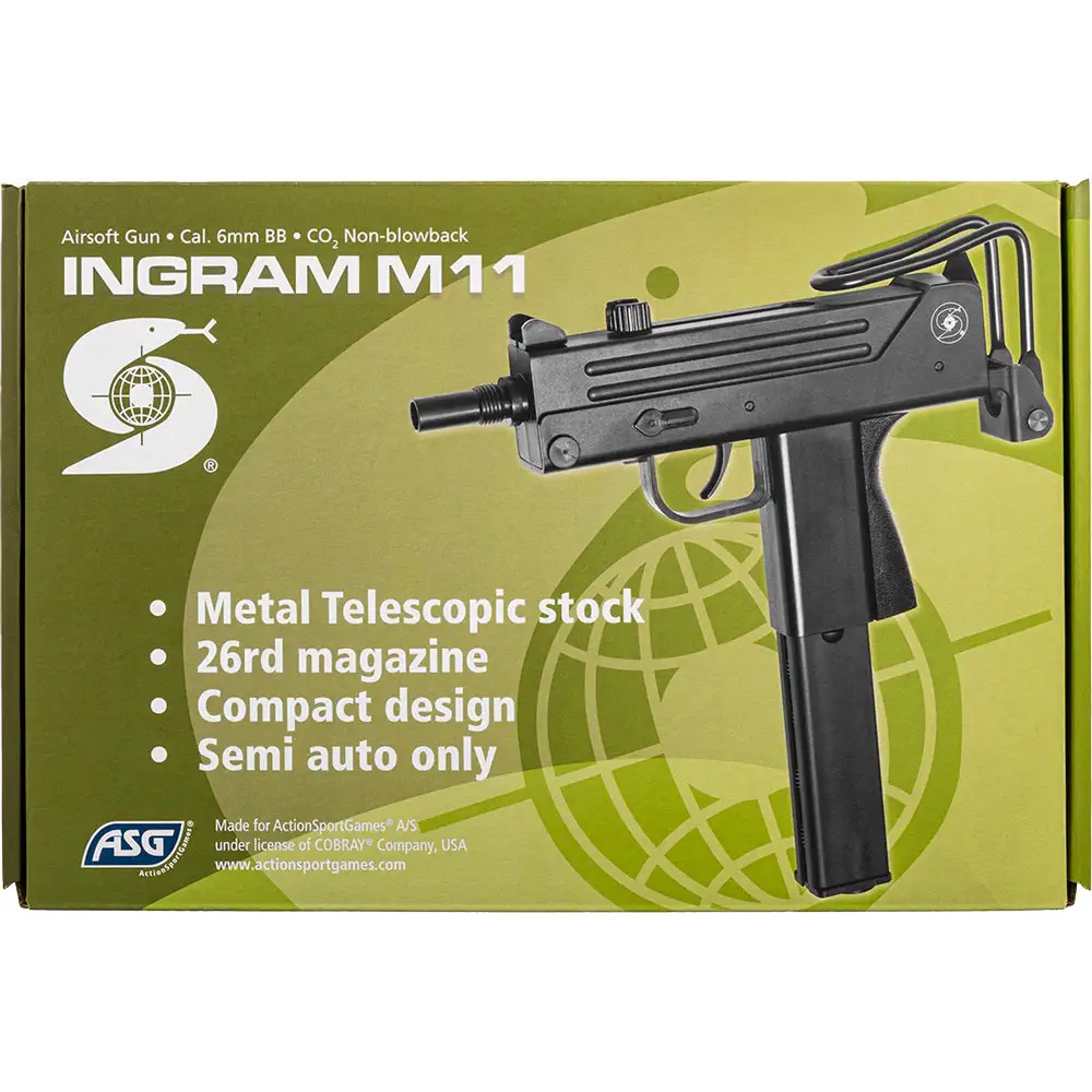 Пістолет-кулемет страйкбольний ASG Cobray Ingram M11 CO2 кал. 6 мм