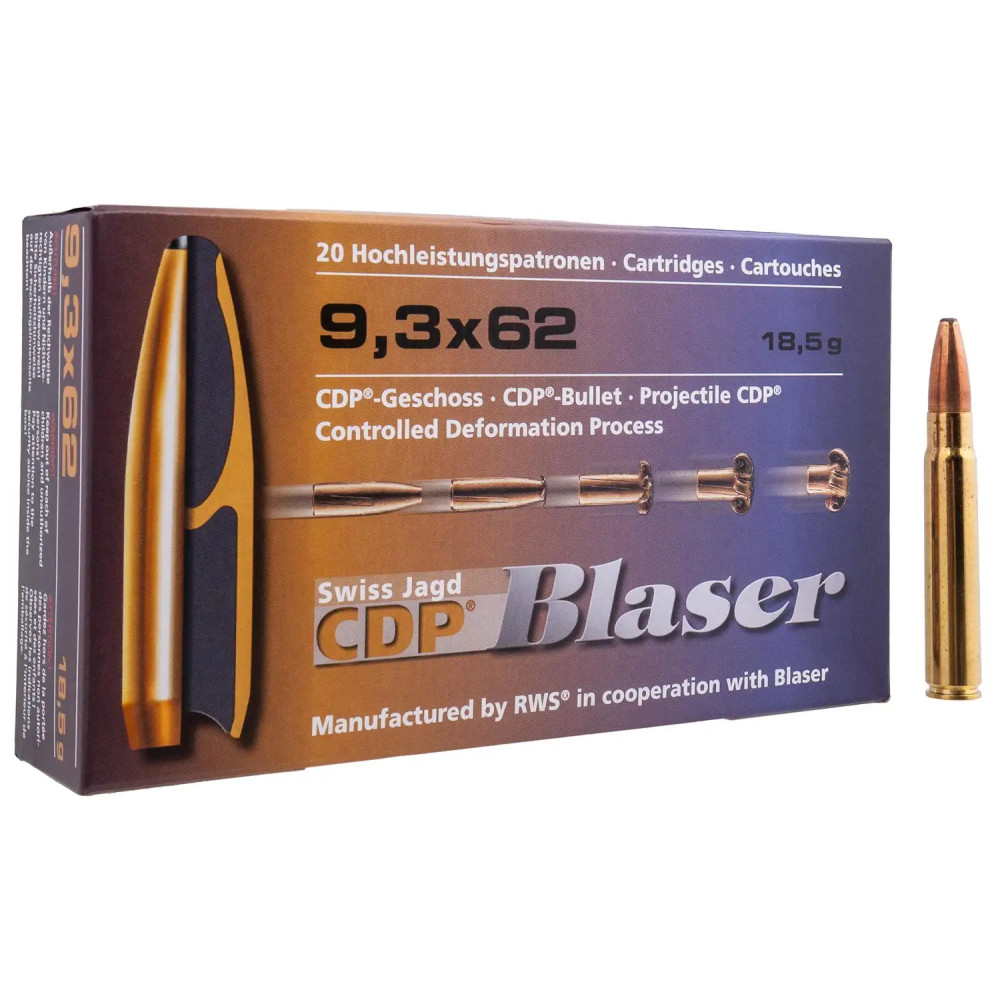 Патрон Blaser кал. 9,3х62 куля CDP маса 18,5 г/ 285 гран