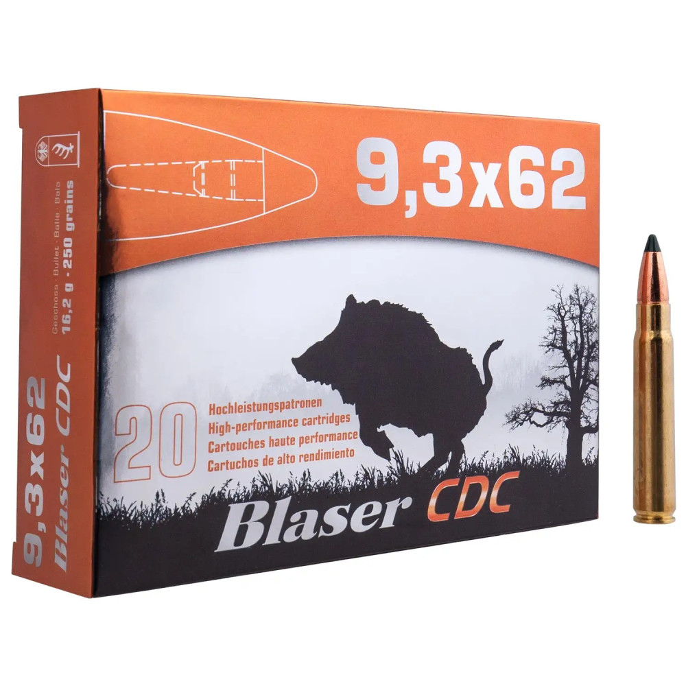 Патрон Blaser CDC кал. 9,3х62 пуля CDC масса 16,2 грамм/ 250 гран