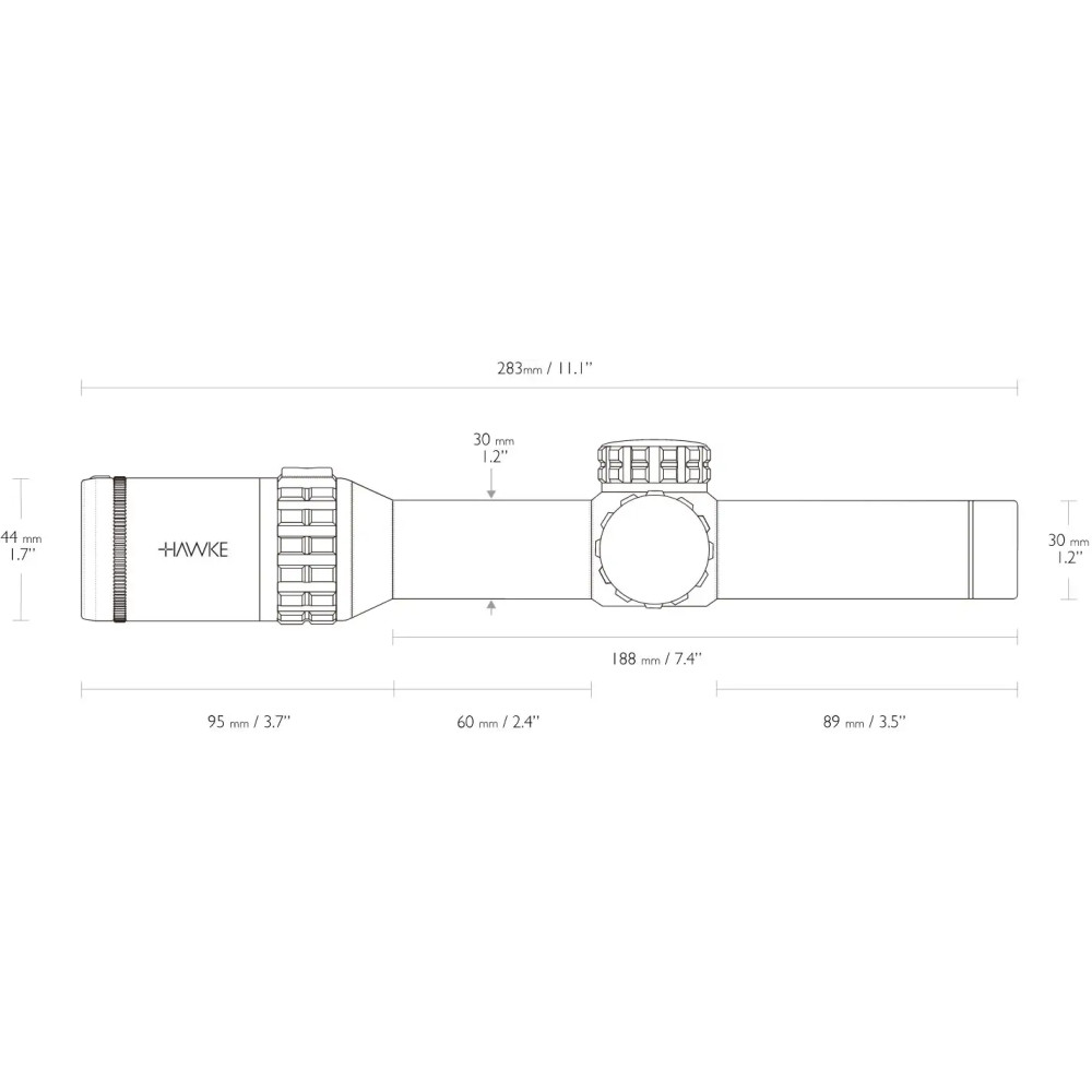 Приціл оптичний Hawke Frontier 30 1-6x24 прицільна сітка Circlel Dot з підсвічуванням