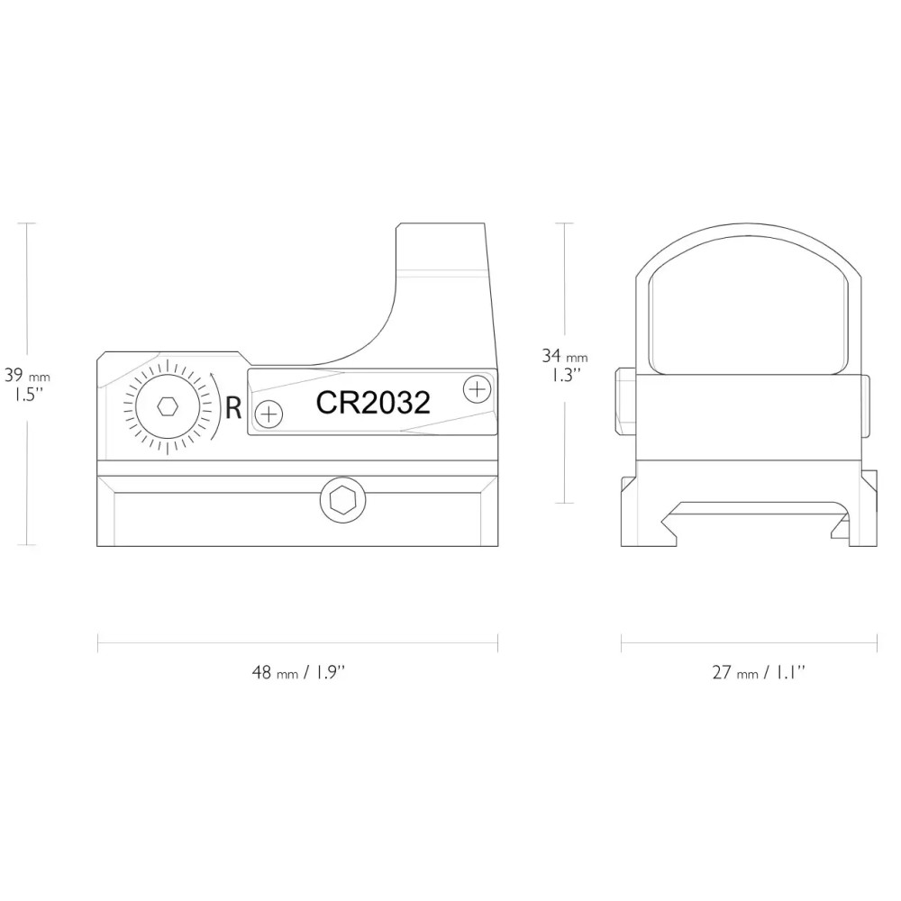 Приціл коліматорний Hawke Micro Reflex Sight 3 MOA. Weaver
