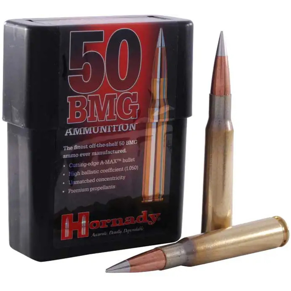 Патрон Hornady Match кал.50 BMG куля A-Max маса 750 гр (48.6 г)