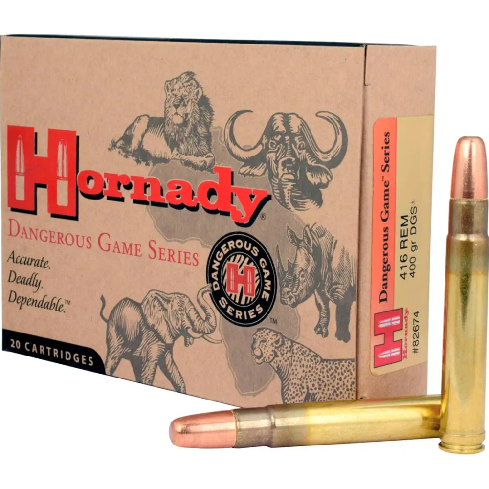 Патрон Hornady кал.416 Rem Mag пуля DGS масса 400 гр (25.9 г)