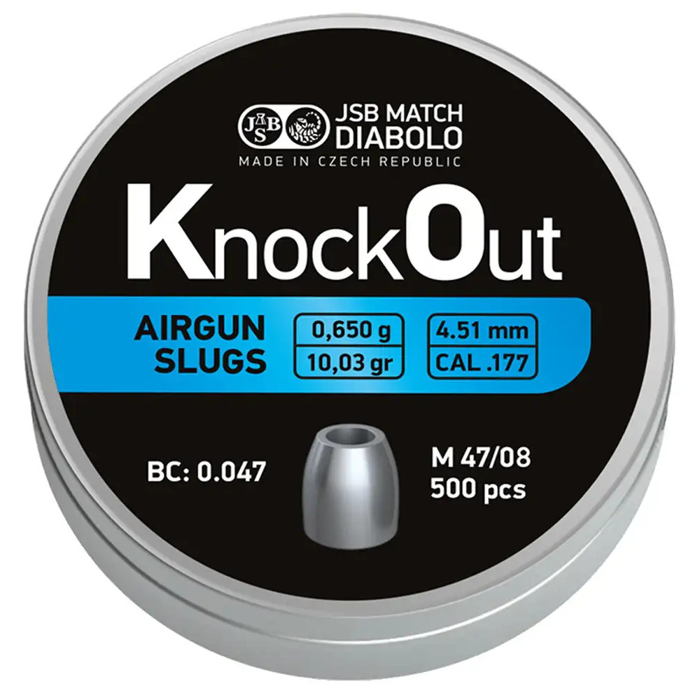 Пули пневматические JSB Diabolo Knock Out Slugs кал 4,5 мм 0,650 г 500 шт/уп