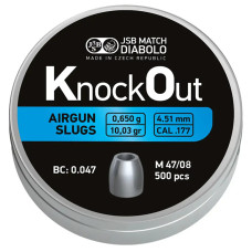Пули пневматические JSB Diabolo Knock Out Slugs кал 4,5 мм 0,650 г 500 шт/уп