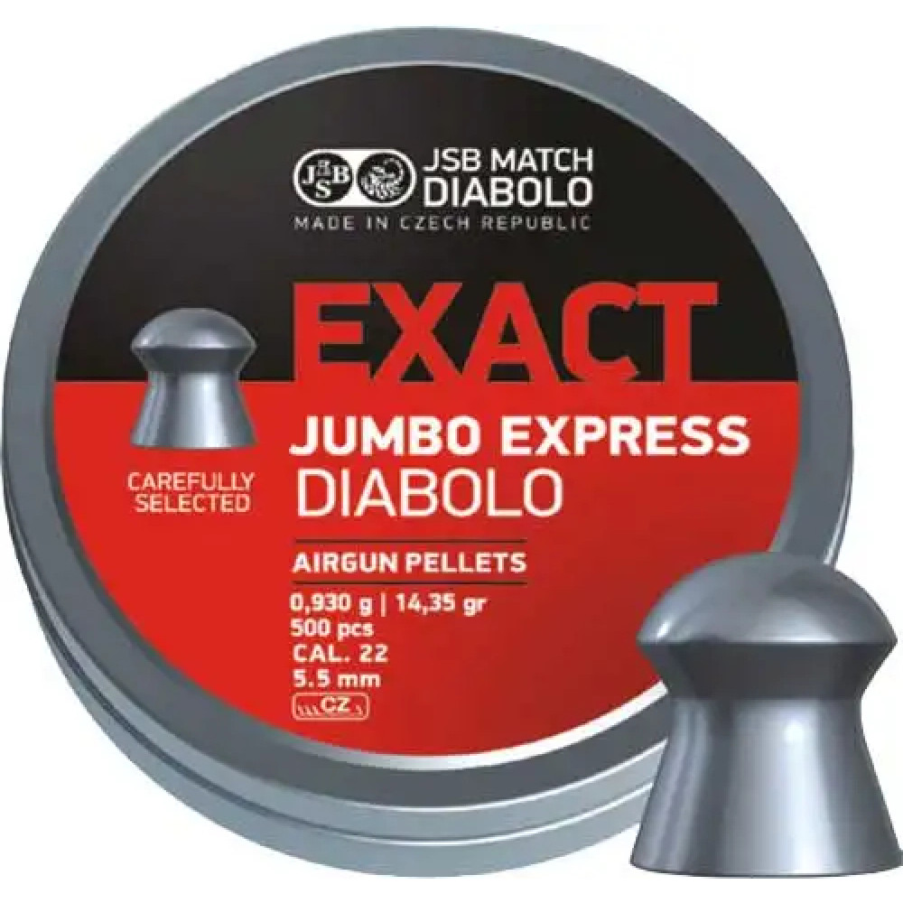Пули пневматические JSB Diabolo Exact Jumbo Express. Кал. 5.52 мм. Вес - 0.93 г. 250 шт/уп