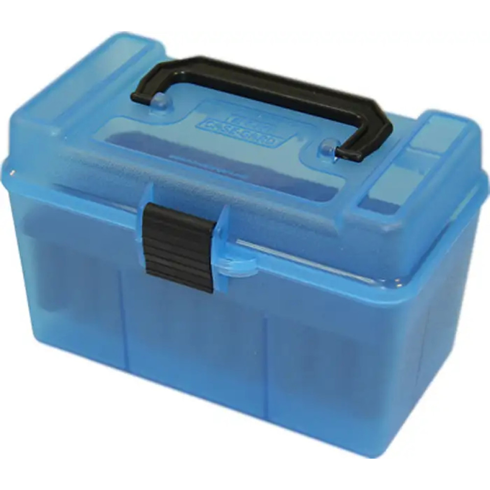 Коробка MTM H50-RS на 50 патронів кал. 222 Rem і 223 Rem. Колір – блакитний.