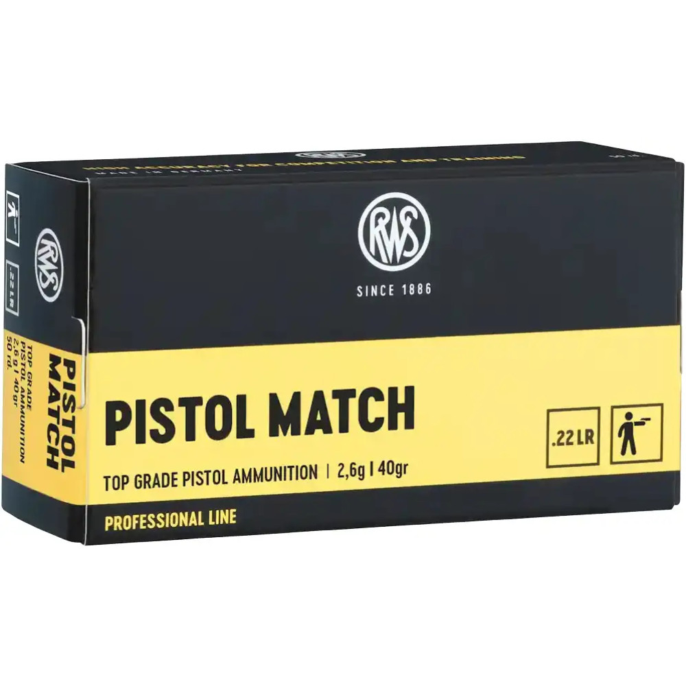 Патрон RUAG RWS PIistol Match кал. 22 LR куля LRN маса 40 гр (2.6 г)