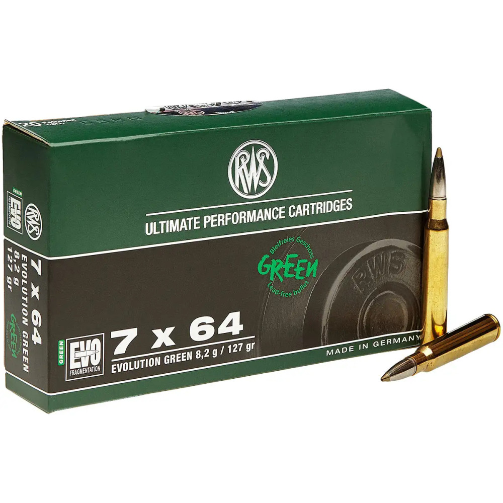 Патрон RWS кал. 7x64 куля EVO Green маса 8,2 г/127 гран