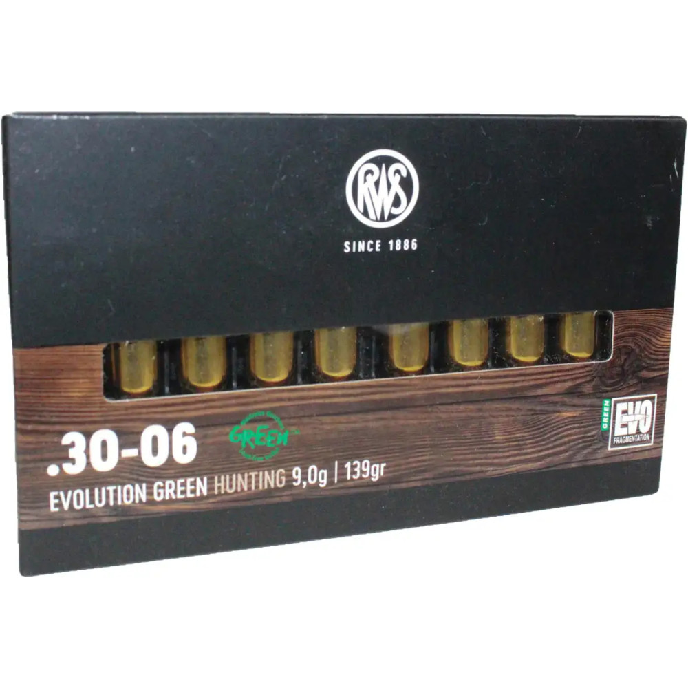 Патрон RWS кал. 30-06 куля EVO Green маса 9,0 г/139 гран