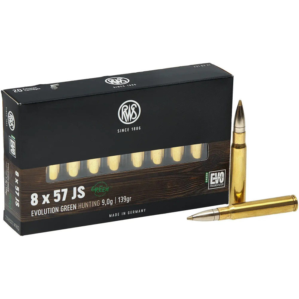 Патрон RWS кал. 8x57 JS куля EVO Green маса 9 м/139 гран
