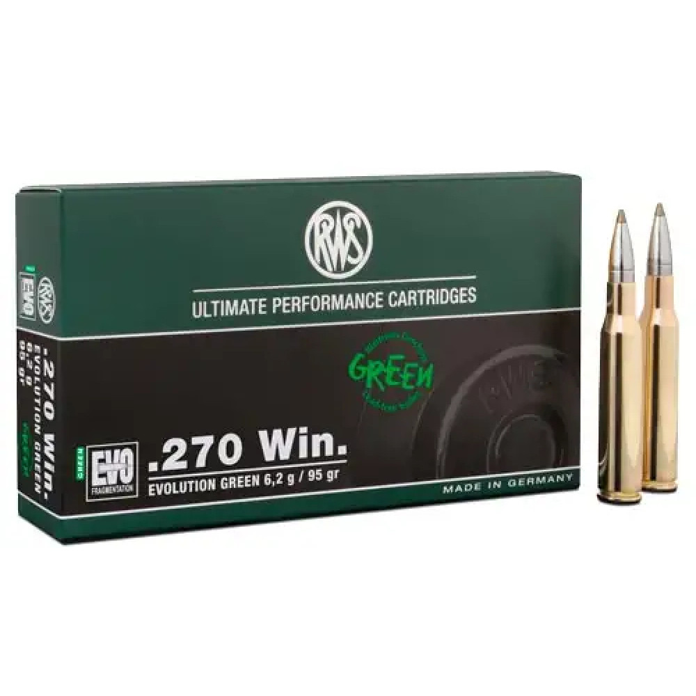 Патрон RWS кал. 270 куля EVO Green маса 6,2 г/95 гран