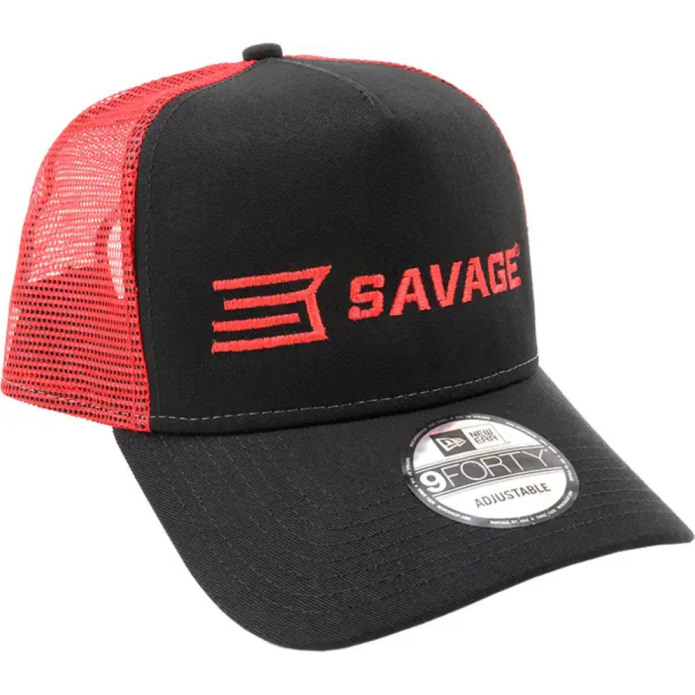 Кепка Savage Trucker hat W/RED Savage logo Красный/черный