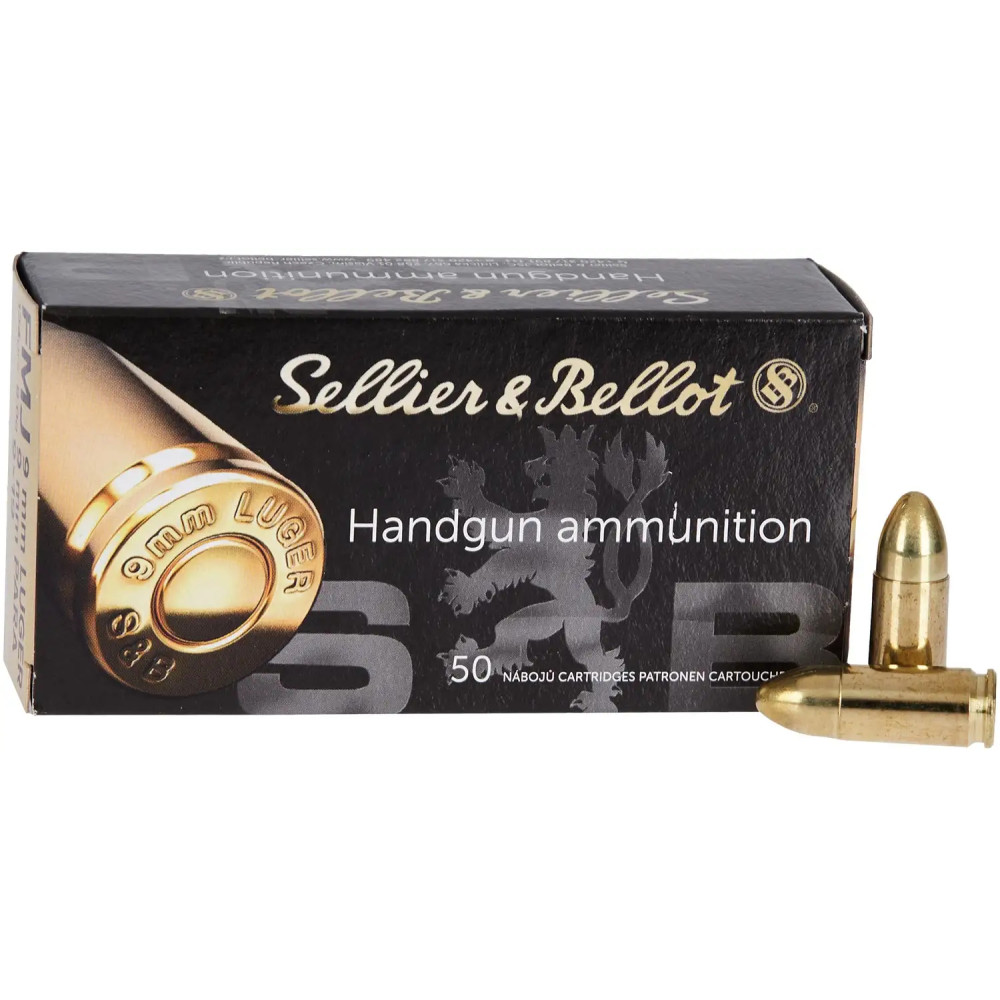 Патрон Sellier & Bellot кал. 9x19 мм куля FMJ маса 8 г/124 гр