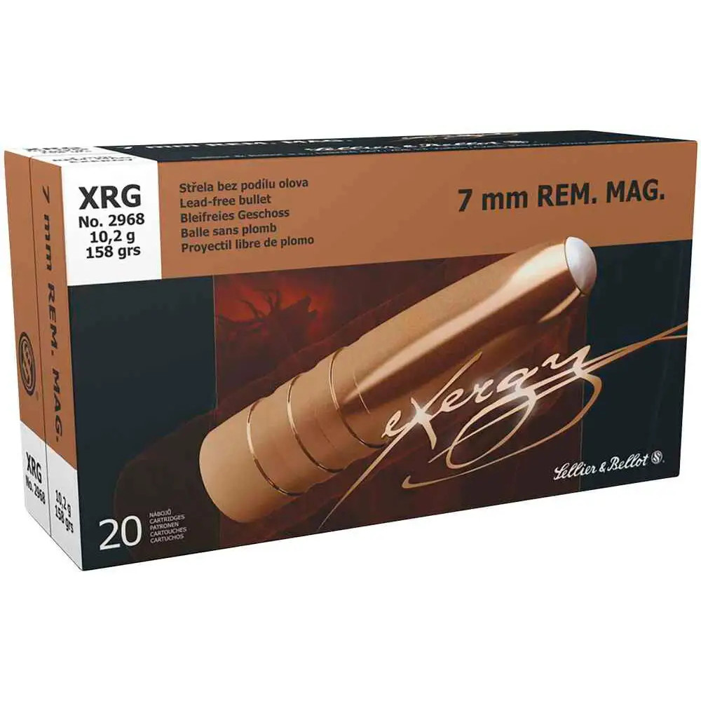 Патрон Sellier & Bellot кал. 7mm Rem Mag куля XRG маса 10,02 г/158 гр