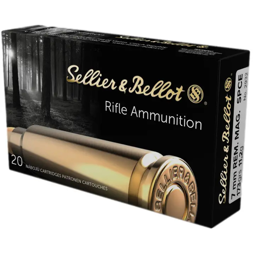 Патрон Sellier & Bellot кал. 7mm Rem Mag куля SPCE маса 11,2г/173 гр